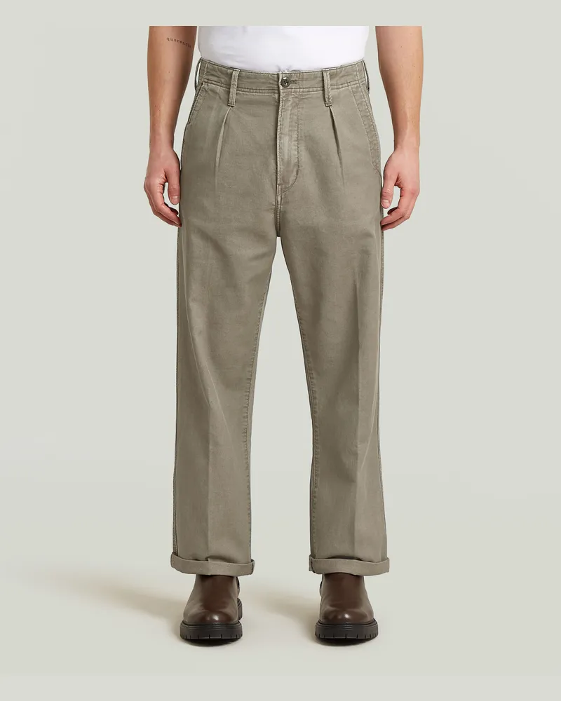 G-STAR RAW Pleated Chino Relaxed - Braun - Herren Braun