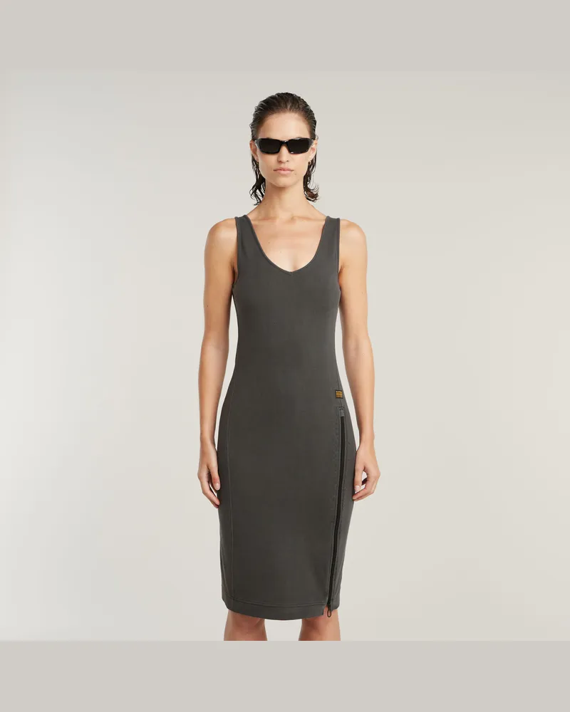 G-STAR RAW Overdyed Asymmetric Zip Kleid - Schwarz - Damen Schwarz