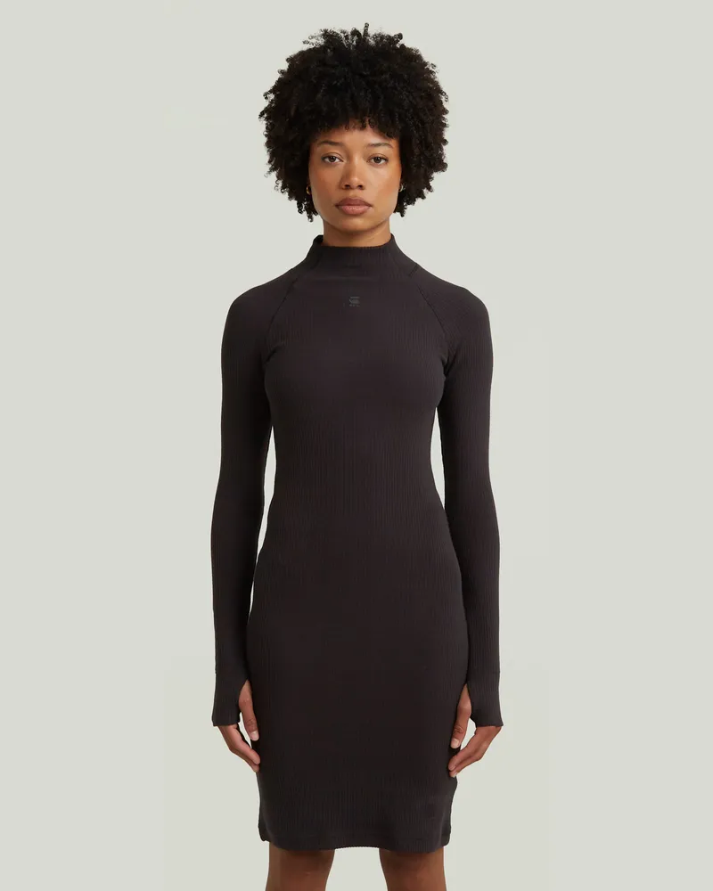 G-STAR RAW Rib Slim Kleid - Schwarz - Damen Schwarz