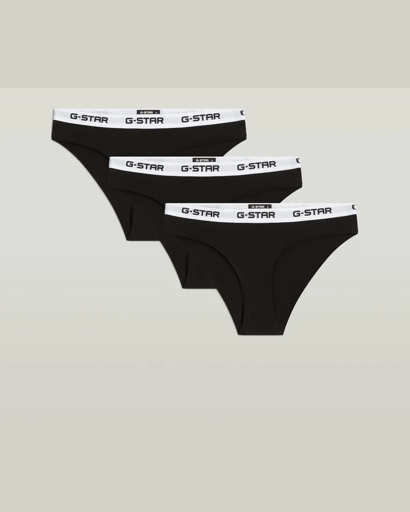 G-STAR RAW Hipster Brief 3er-Pack - Schwarz - Damen Schwarz