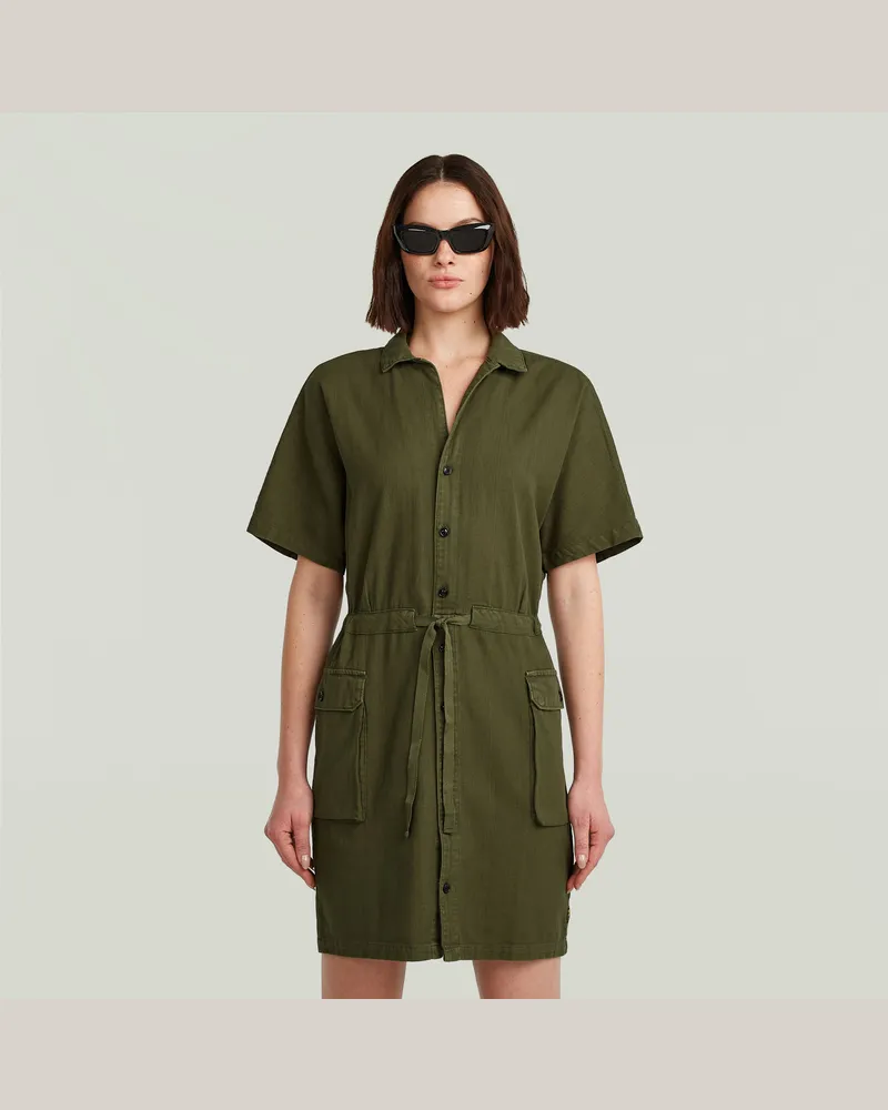 G-STAR RAW Soft Utility Kleid - Grün - Damen Grün