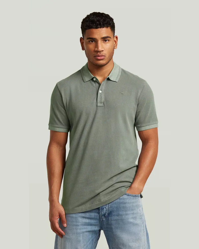 G-STAR RAW Dunda Overdyed Slim Poloshirt - Grün - Herren Grün