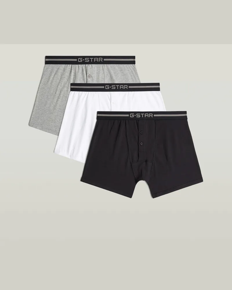 G-STAR RAW Boxer Button Brief 3er-Pack - Mehrfarbig - Herren Mehrfarbig