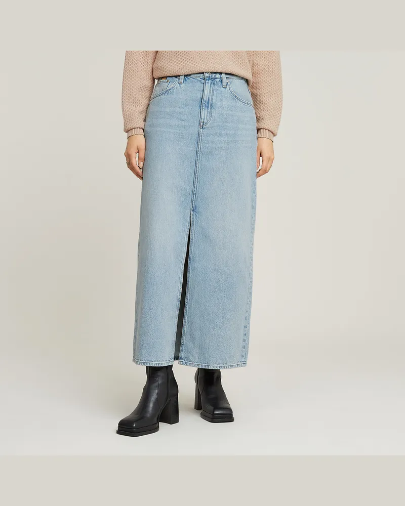 G-STAR RAW Viktoria Long Rock - Hellblau - Damen Hellblau