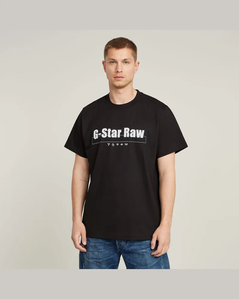 G-STAR RAW Symbols Print Loose T-Shirt - Schwarz - Herren Schwarz