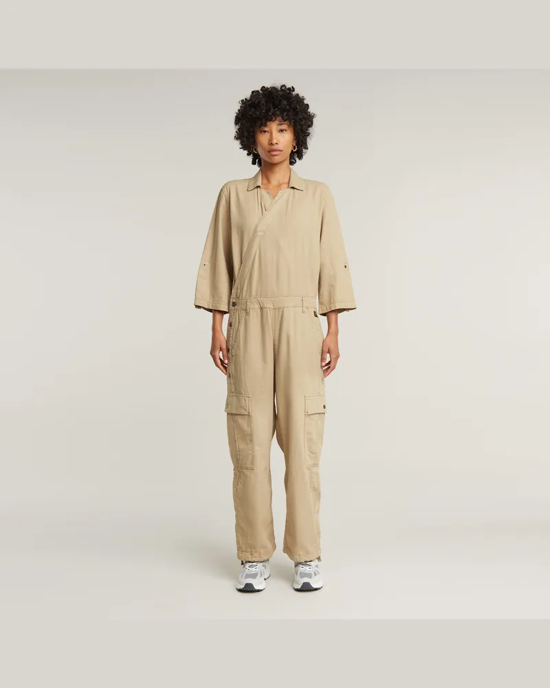 G-STAR RAW Wrap Jumpsuit - Beige - Damen Beige