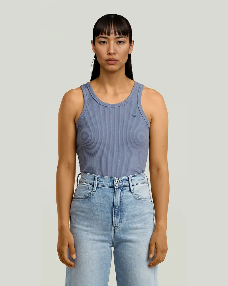 G-STAR RAW Ribbed Tanktop - Hellblau - Damen Hellblau
