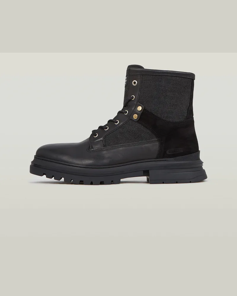 G-STAR RAW Millery High Lederstiefel - Schwarz - Herren Schwarz