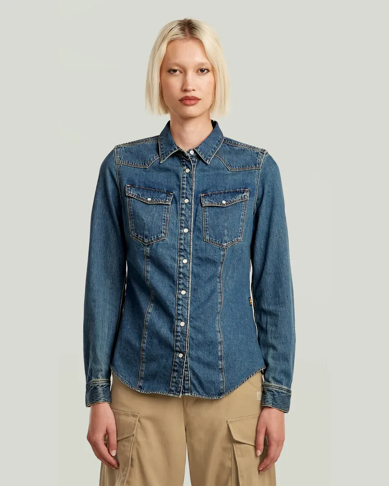 G-STAR RAW 3301 Hemd - Mittelblau - Damen Mittelblau