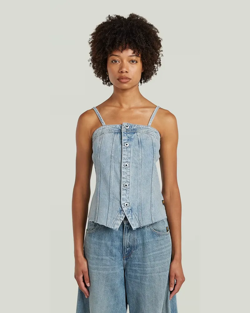 G-STAR RAW Kick Bustier Top - Hellblau - Damen Hellblau