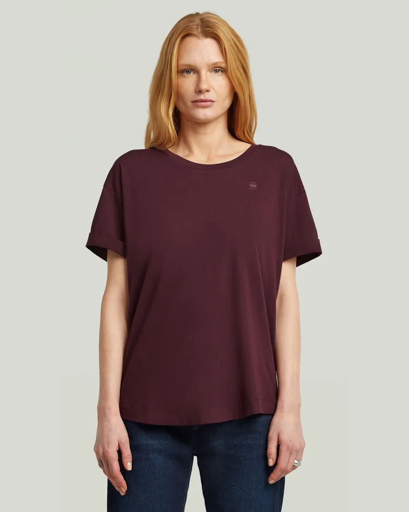 G-STAR RAW Rolled Up Boyfriend T-Shirt - Rot - Damen Rot