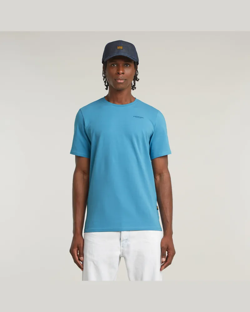 G-STAR RAW Slim Base T-Shirt - Mittelblau - Herren Mittelblau