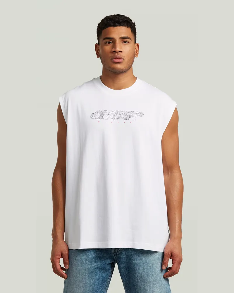 G-STAR RAW Loose Graphic Sleeveless T-Shirt - Weiß - Herren Weiß
