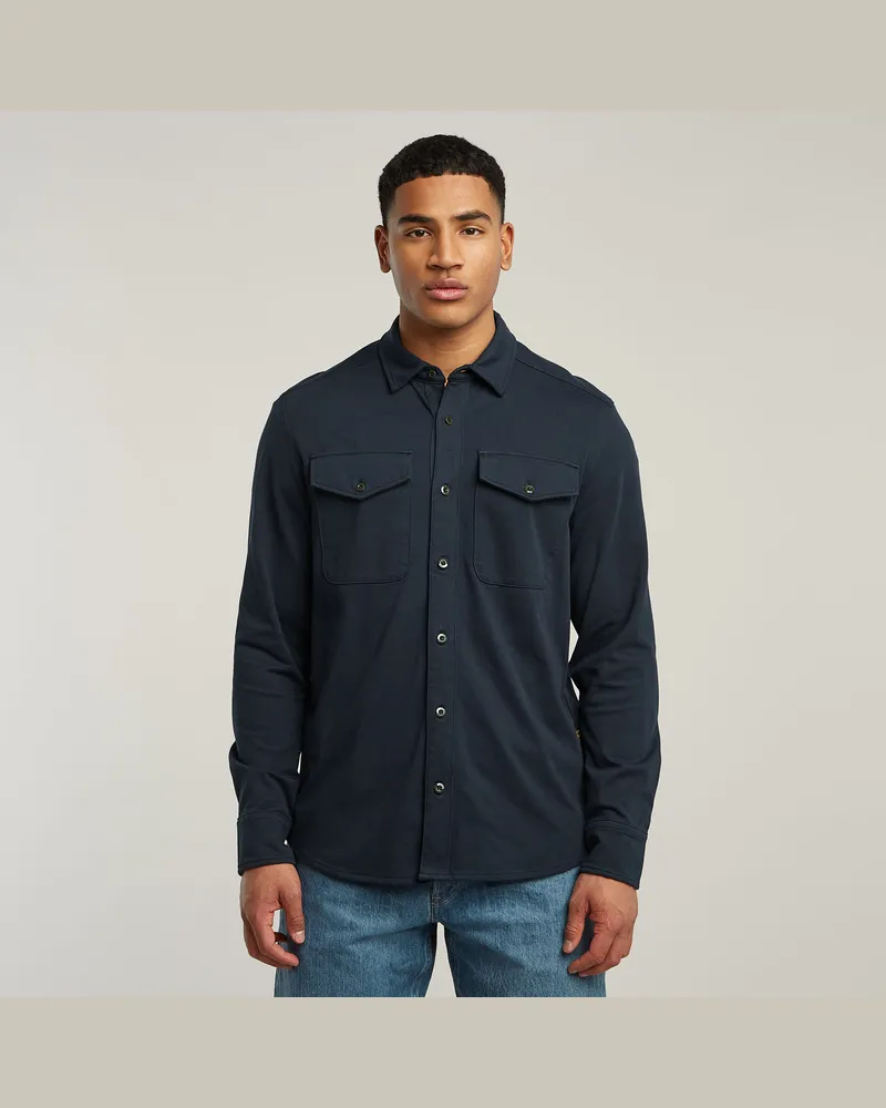 G-STAR RAW Jersey Hemd Marine Pockets - Dunkelblau - Herren Dunkelblau