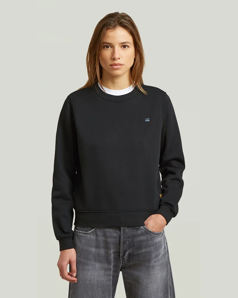 G-STAR RAW Logo Crew Sweatshirt - Schwarz - Damen Schwarz