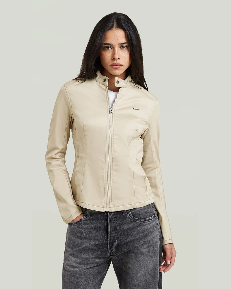G-STAR RAW Lynn Biker Jacket - Beige - Damen Beige