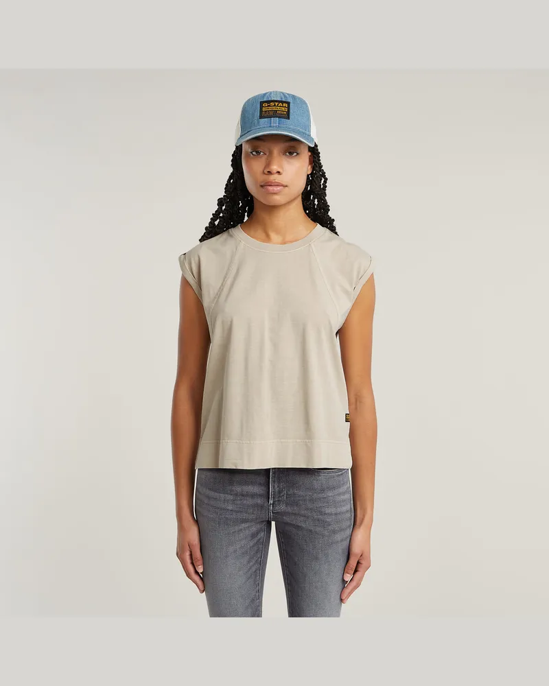 G-STAR RAW Back Zip Overdyed Top - Beige - Damen Beige