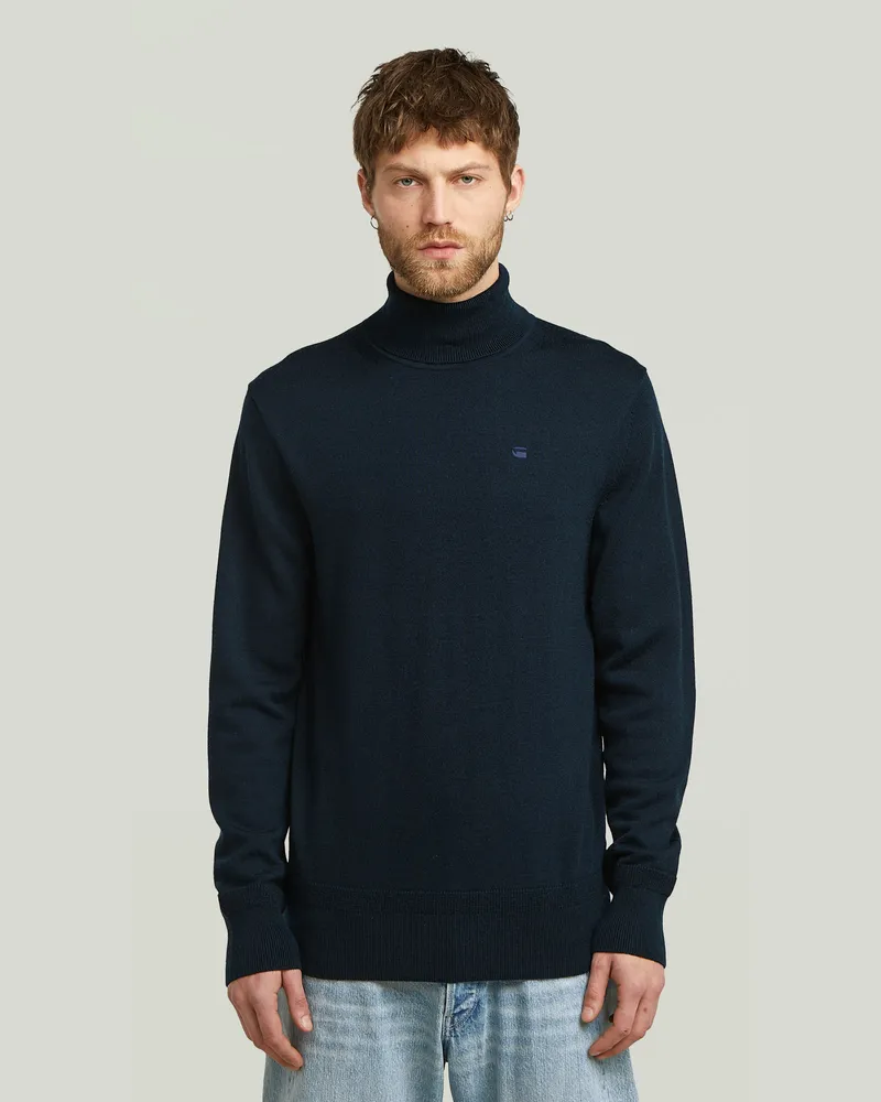 G-STAR RAW Premium Core Turtle Strickpullover - Dunkelblau - Herren Dunkelblau