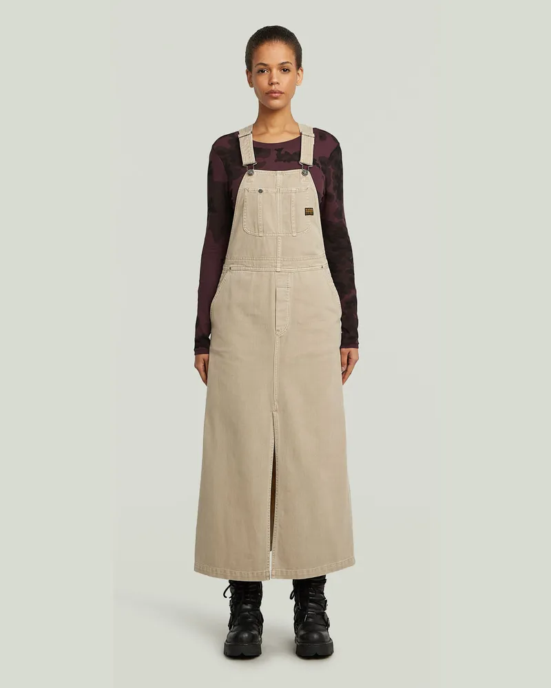 G-STAR RAW Dungaree Kleid - Beige - Damen Beige
