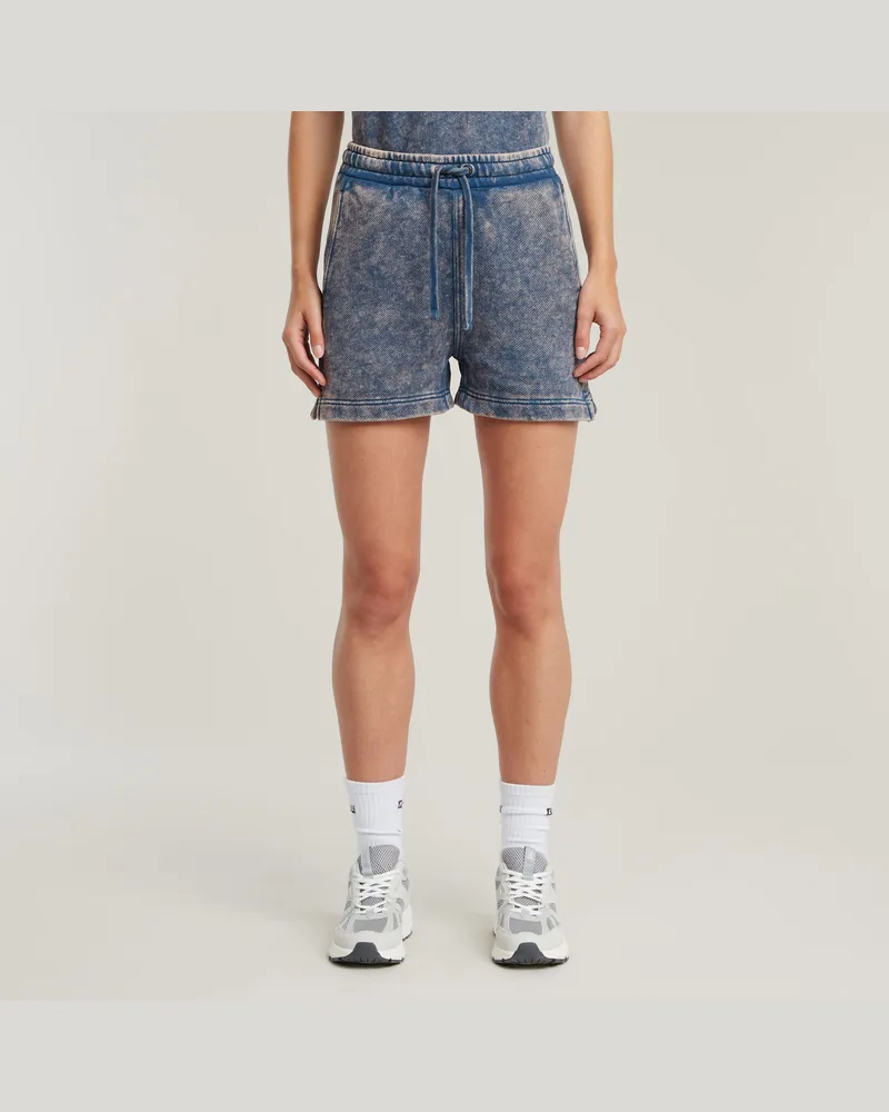 G-STAR RAW Overdyed Sweat Shorts - Mittelblau - Damen Mittelblau
