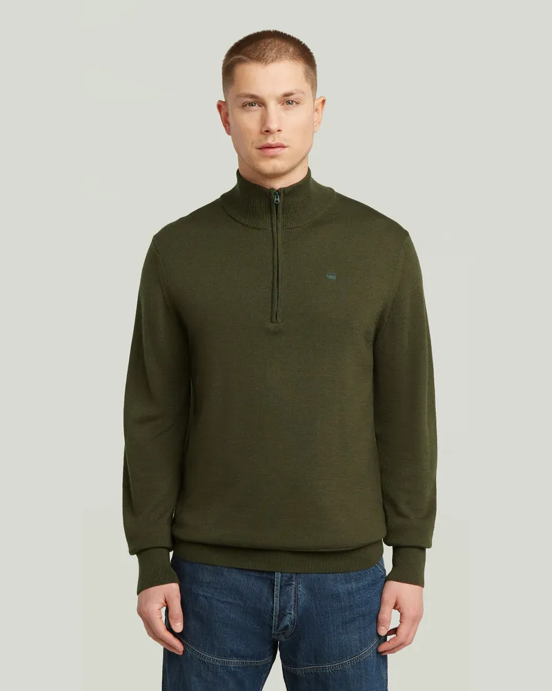 G-STAR RAW Premium Core Half Zip Knit - Grau - Herren Grau