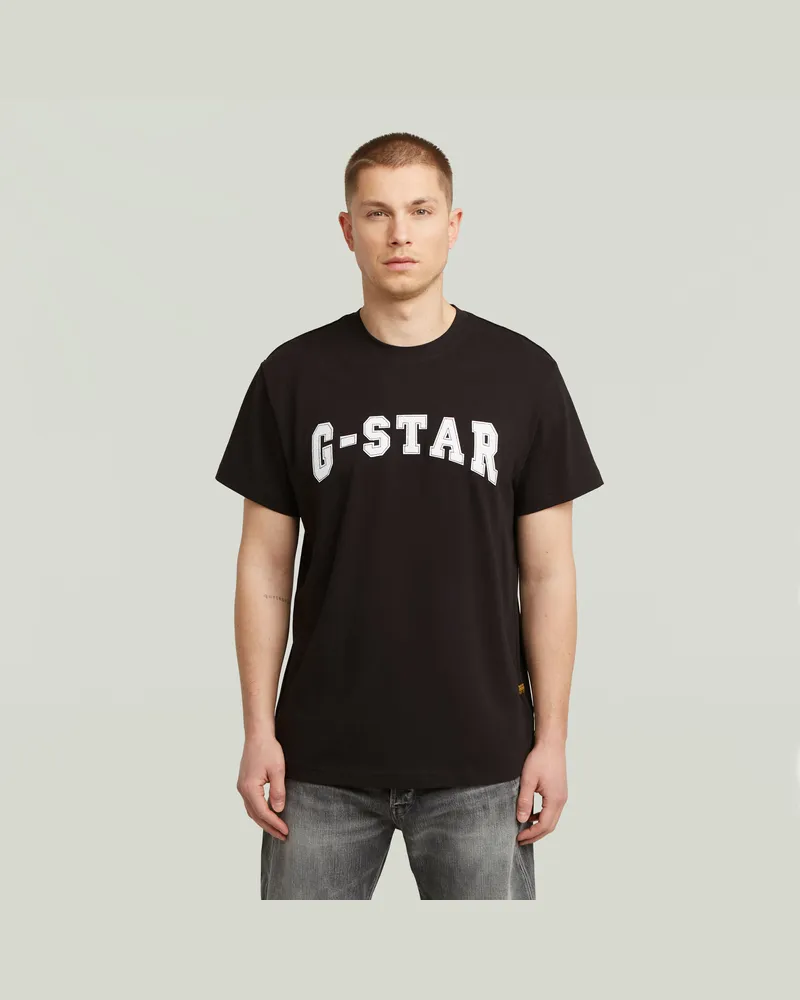 G-STAR RAW Felt Logo T-Shirt - Schwarz - Herren Schwarz