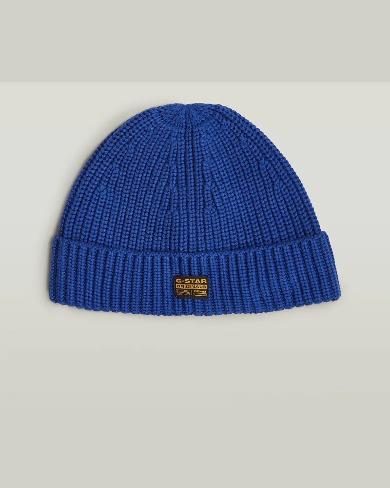 G-STAR RAW Originals Fisherman Beanie - Mittelblau - Herren Mittelblau