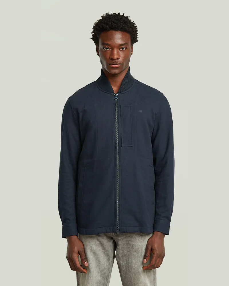 G-STAR RAW Bomber Collar Zip Overshirt - Dunkelblau - Herren Dunkelblau