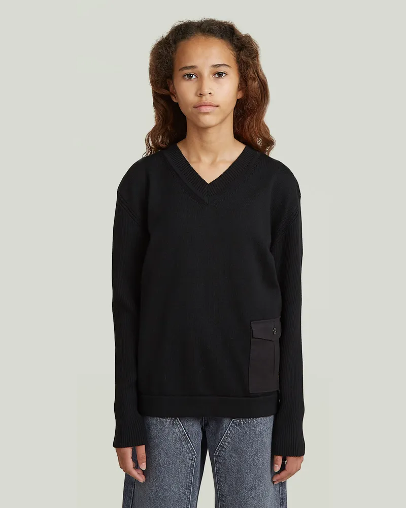 G-STAR RAW Girls Knit Sweatshirt - Schwarz - mädchen Schwarz