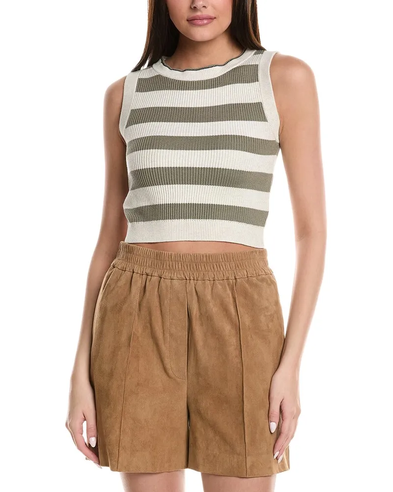 Brunello Cucinelli Rib Crop Sweater Nocolor