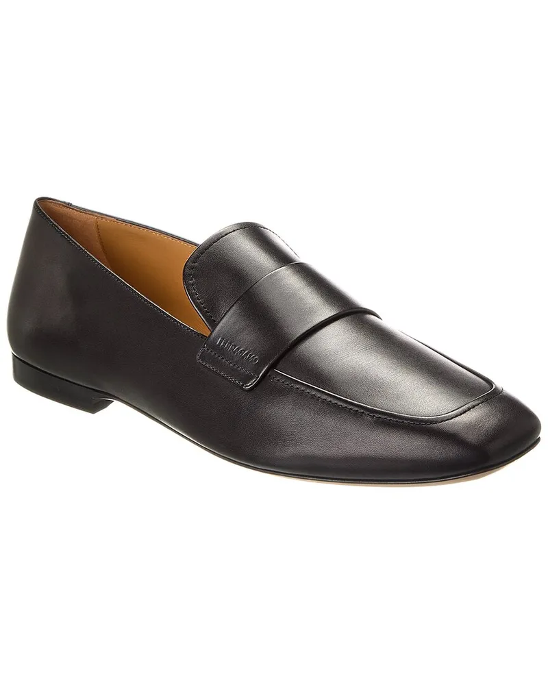 Ferragamo Gedeone Glamour Leather Loafer Black