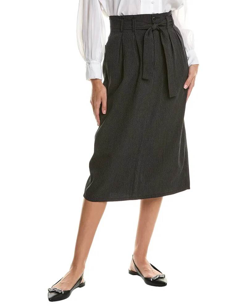 The Great The Trouser Wool-Blend Pencil Skirt Grey