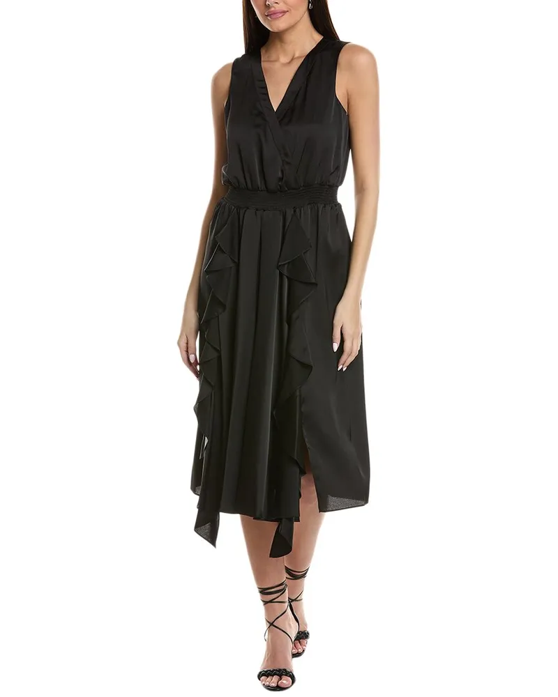 Karl Lagerfeld Ruffle Midi Dress Black