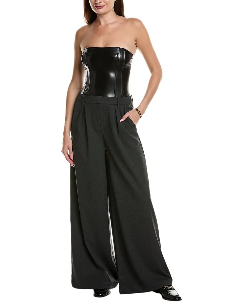 WeWoreWhat Corset Wide Leg Jumpsuit Black