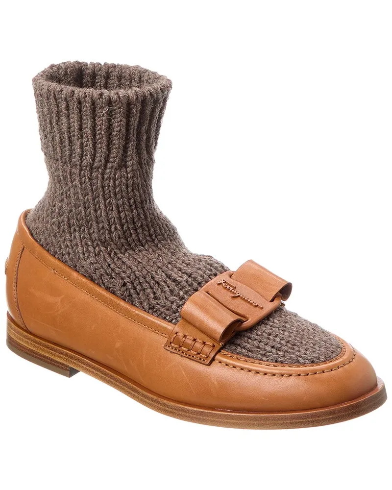 Ferragamo Leather Loafer Brown