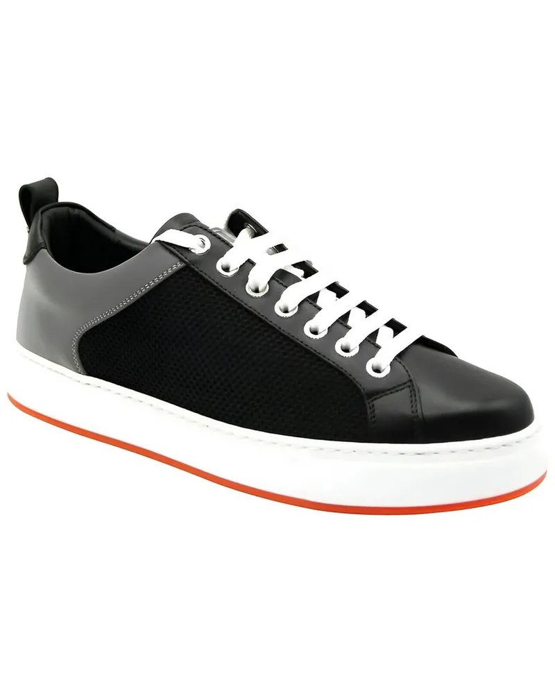 MCM Leather & Canvas Sneaker Black