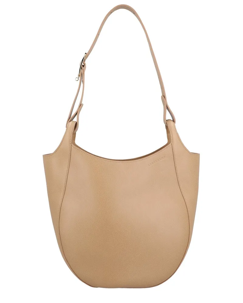 Longchamp Le Foulonné Leather Hobo Bag Brown