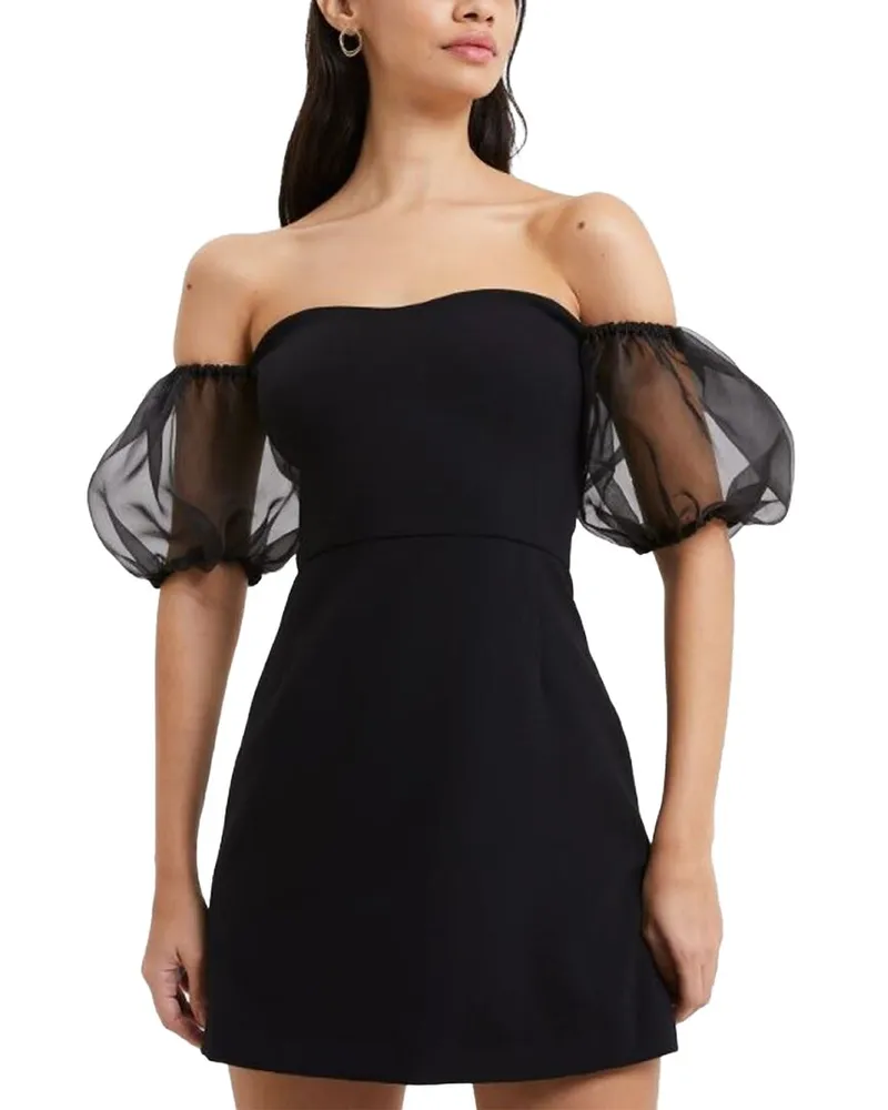 French Connection Whisper Puff Organza Dress White