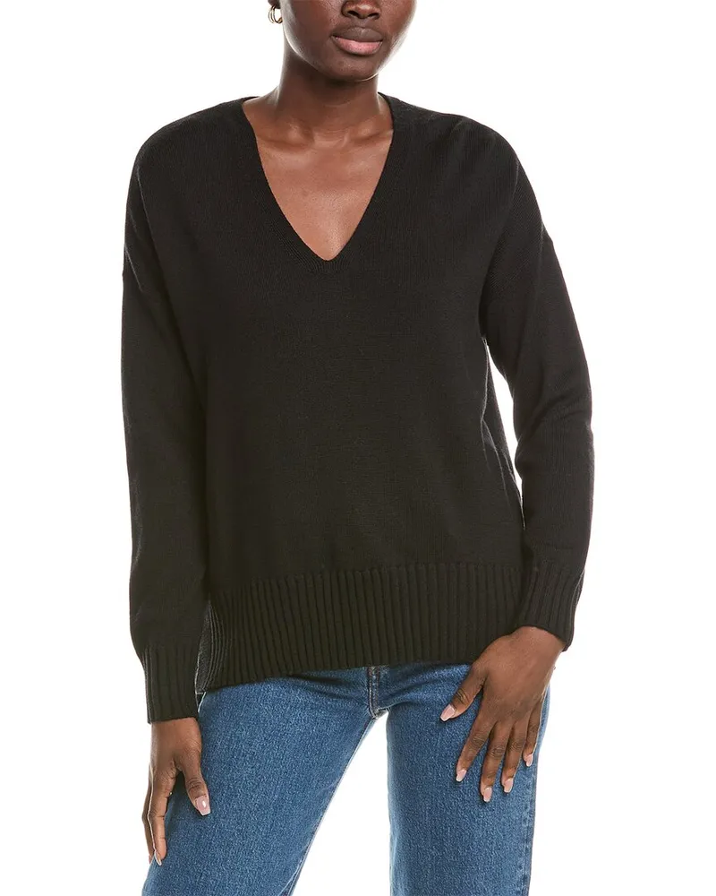 Eileen Fisher V Neck Box Top Black