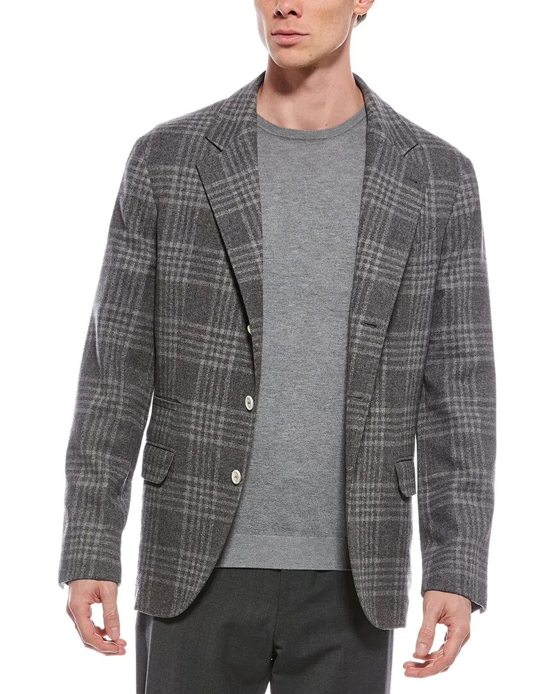 Brunello Cucinelli Wool & Silk-Blend Jacket Nocolor