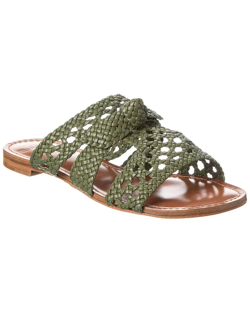 Alexandre Birman Clarita Braided Leather Sandal Green