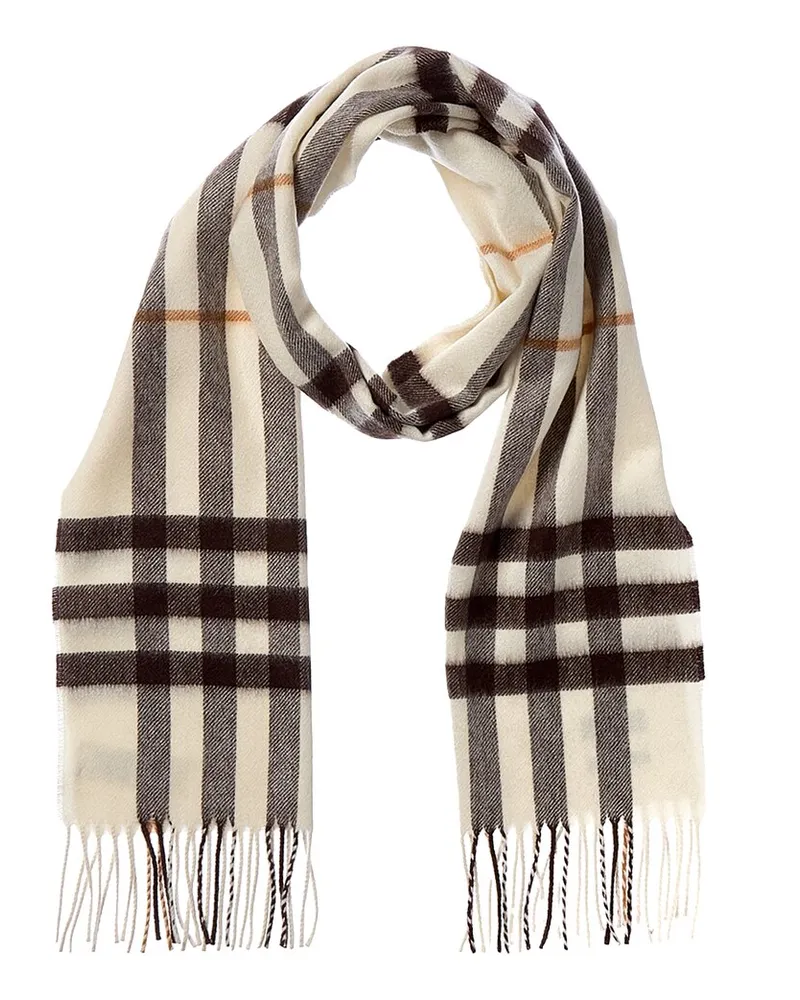 Burberry Check Cashmere Scarf Grey