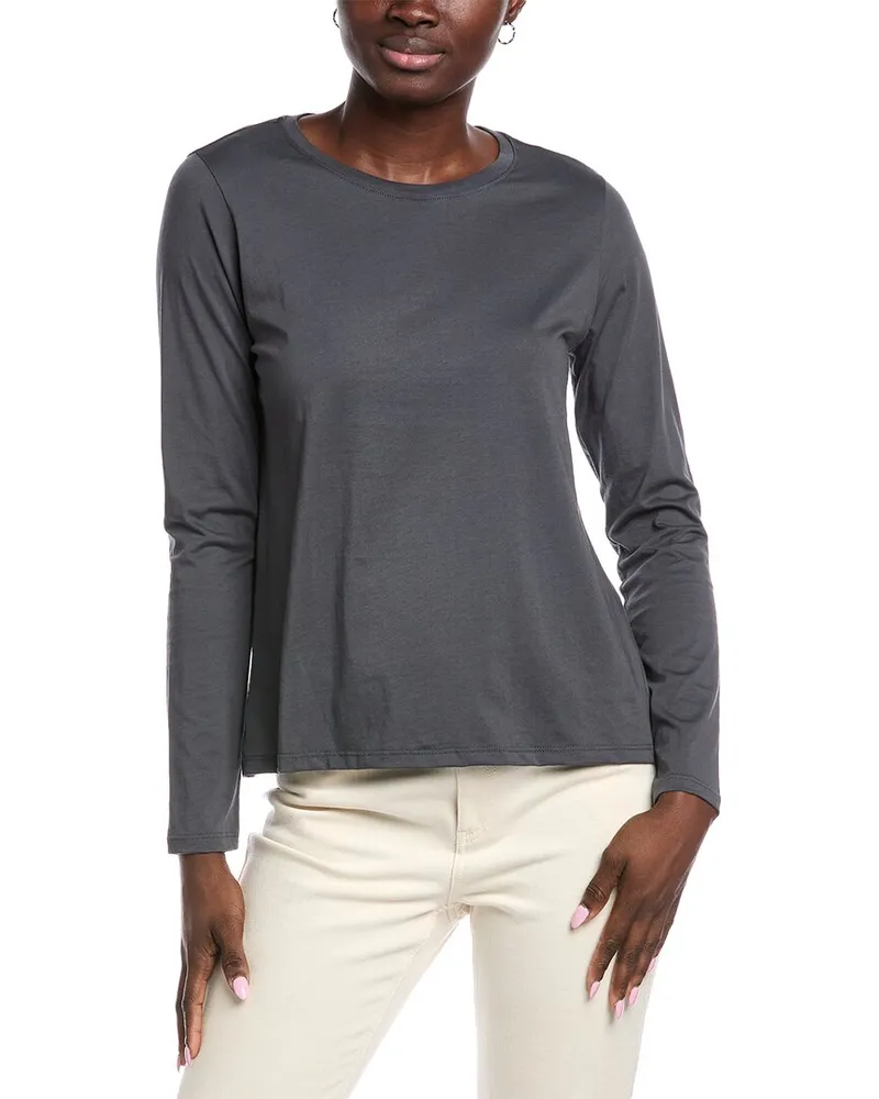 Eileen Fisher Round Neck T-Shirt Grey