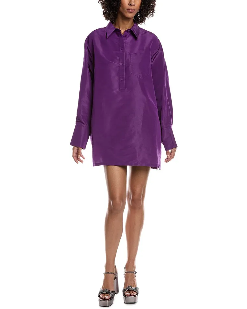 Valentino Garavani Silk Popover Top Purple