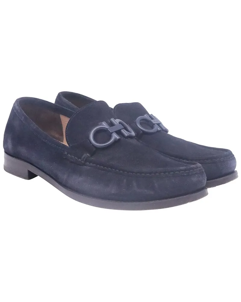 Ferragamo Men's Suede Rolo Loafer (Authentic Pre-Loved Nocolor