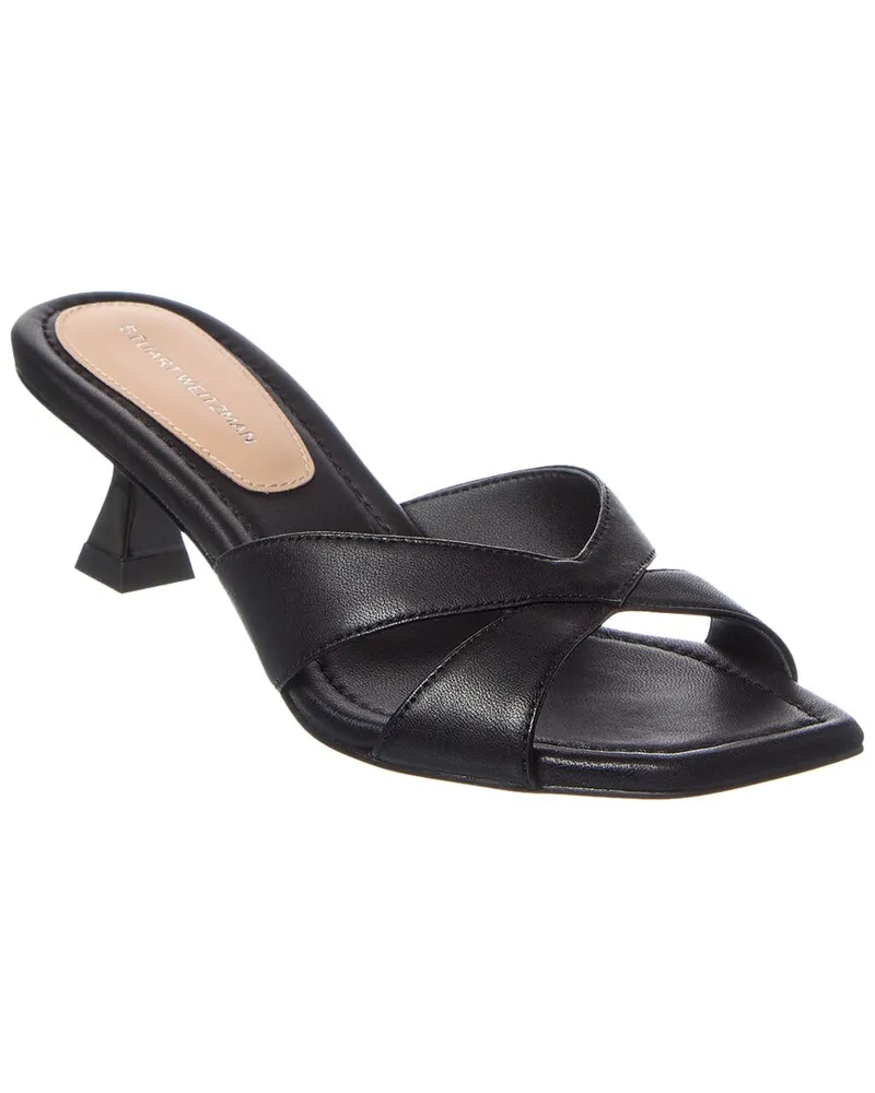 Stuart Weitzman Miami 50 Leather Sandal Black