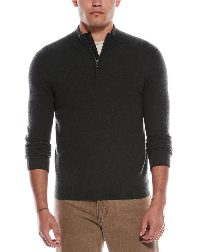 Autumn Cashmere 1/4-Zip Cashmere Pullover Green
