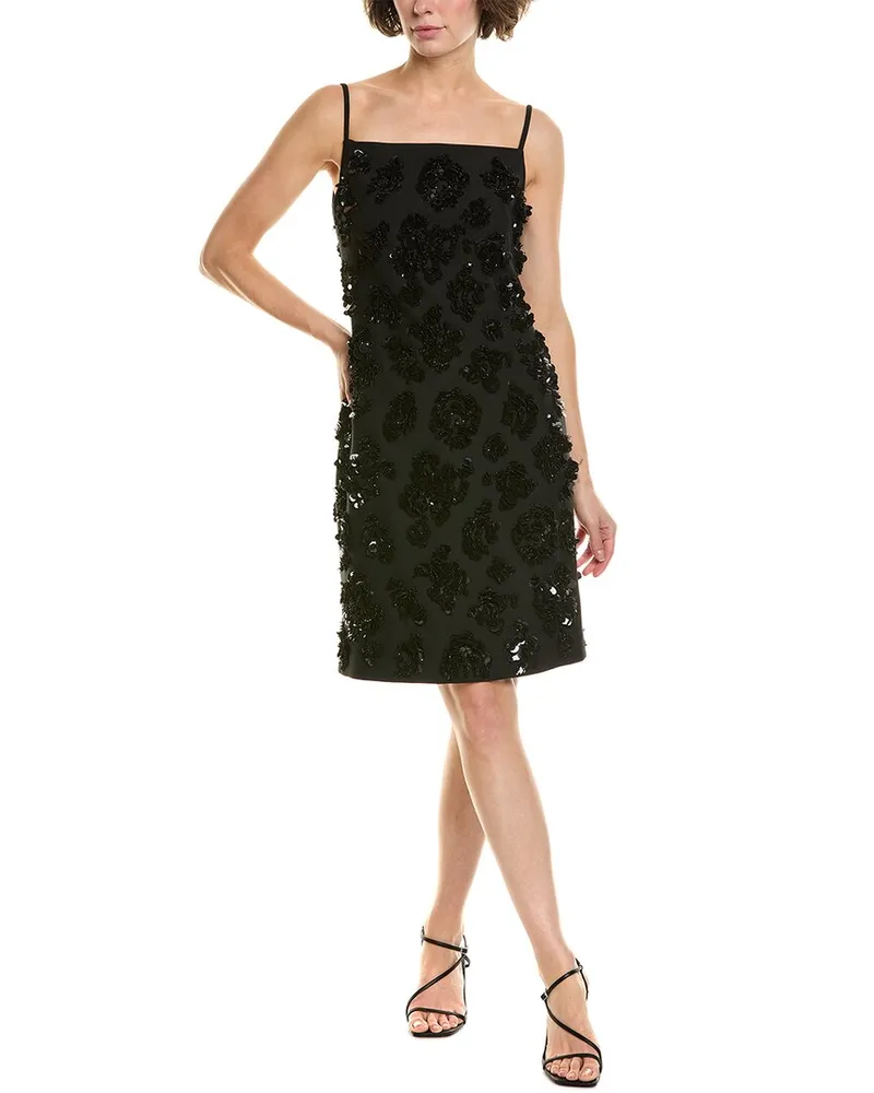 Michael Kors Wool & Silk-Blend A-Line Dress Black