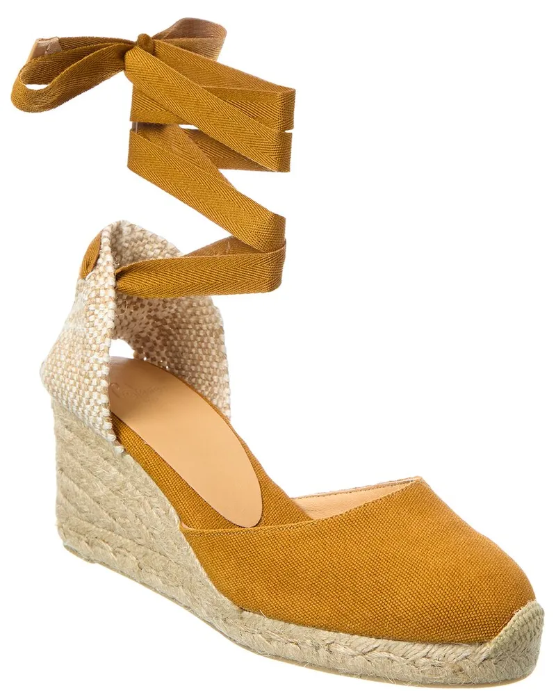 Castañer Carina Canvas Wedge Sandal Brown