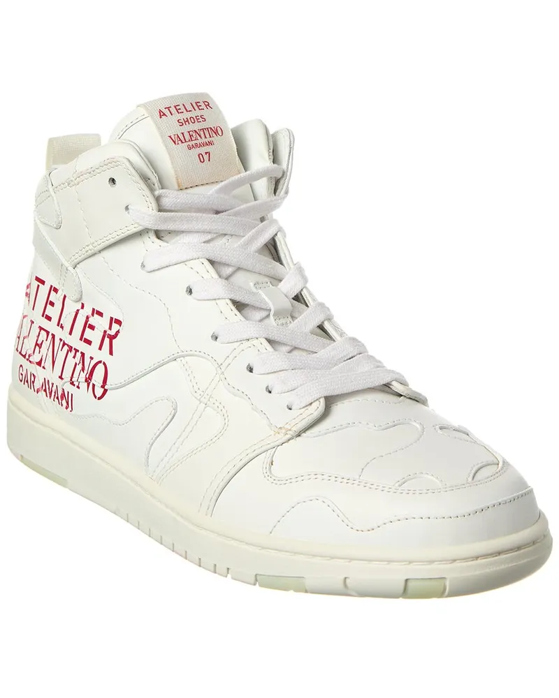 Valentino Garavani Atelier Leather High-Top Sneaker White